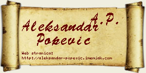 Aleksandar Popević vizit kartica